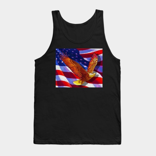 American Eagle and the American  flag flying Tank Top by AlcantaraArt